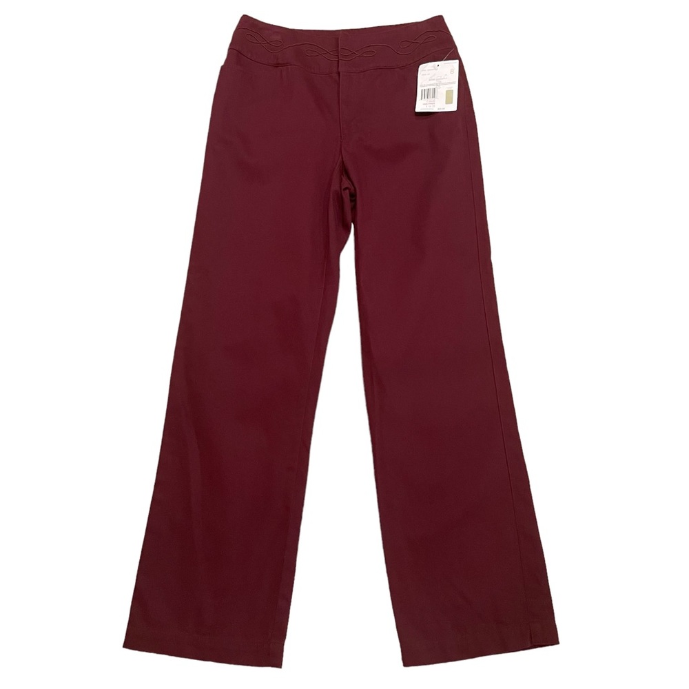 NWT Liz Claiborne Lizwear Burgundy Straight Leg Pants. Size 8